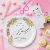 Liefde bij First Spritz Bright Cocktail Vrijgezell Papieren Bordje (Feest)