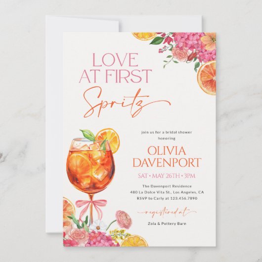 Liefde bij First Spritz Citrus Floral Vrijgezellen Kaart (Voorkant)