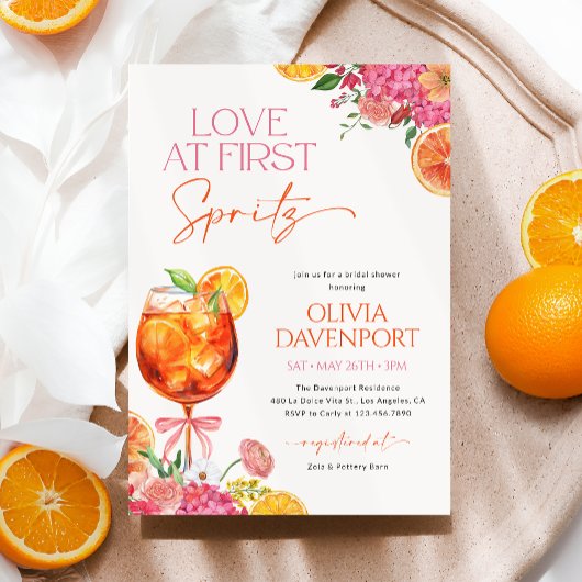 Liefde bij First Spritz Citrus Floral Vrijgezellen Kaart