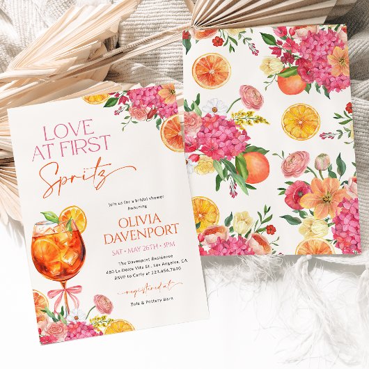 Liefde bij First Spritz Citrus Floral Vrijgezellen Kaart