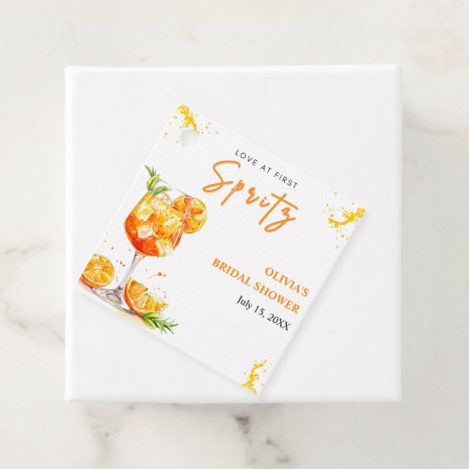 Liefde bij First Spritz Cocktail Sinaasappel Vrijg Bedankjes Labels (In situ)