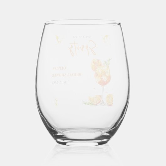 Liefde bij First Spritz Cocktail Sinaasappel Vrijg Wijnglas Zonder Voet (Achterkant)
