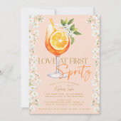 Liefde bij First Spritz Elegant Floral Vrijgezelle Kaart (Voorkant)