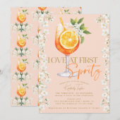 Liefde bij First Spritz Elegant Floral Vrijgezelle Kaart (Voorkant / Achterkant)