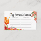 Liefde bij First Spritz Mijn favoriete recept Informatiekaartje (Voorkant)