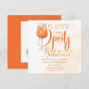 Liefde bij First SPRITZ Modern Oranje Vrijgezellen Kaart