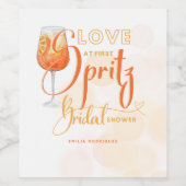 Liefde bij First SPRITZ Modern Oranje Vrijgezellen Wijn Etiket (Enkel label)