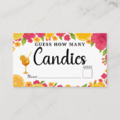 Liefde bij First Spritz Raad Hoeveel Snoepjes Brui Informatiekaartje (Voorkant)