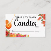 Liefde bij First Spritz Raad Hoeveel Snoepjes Brui Informatiekaartje (Voorkant)