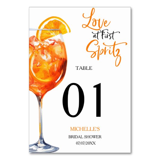 Liefde bij First Spritz Summer Cocktail Vrijgezell Kaart (Voorkant)