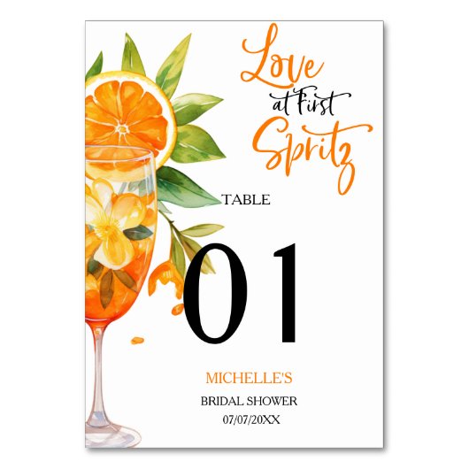 Liefde bij First Spritz Summer Cocktail Vrijgezell Kaart (Voorkant)