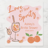 Liefde bij First Spritz Vrijgezellenfeest Wijnlabe Wijn Etiket (Enkel label)