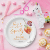 Liefde bij First Spritz | Waterverf Vrijgezellenfe Papieren Bordje (Feest)