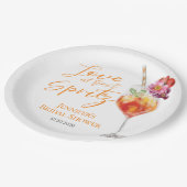 Liefde bij First Spritz | Waterverf Vrijgezellenfe Papieren Bordje (Gekanteld)