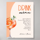 Liefde bij First Spritz Wedding Drinken Menu Poster (Voorkant)