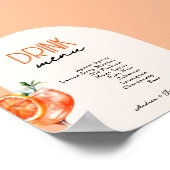 Liefde bij First Spritz Wedding Drinken Menu Poster (Hoek)