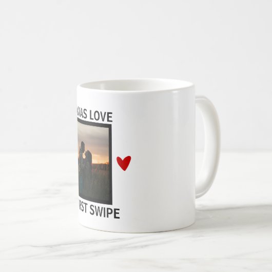 Liefde bij First Swipe Online Couple Valentijnsdag Koffiemok (Voorkant rechts)