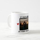 Liefde bij First Swipe Online Couple Valentijnsdag Koffiemok (Voorkant links)