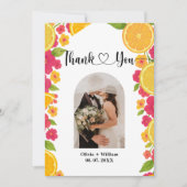 Liefde bij het eerste Spritz Citrus Oranje Vrijgez Bedankkaart (Voorkant)