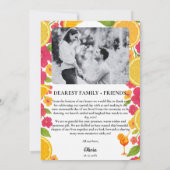 Liefde bij het eerste Spritz Citrus Oranje Vrijgez Bedankkaart (Achterkant)