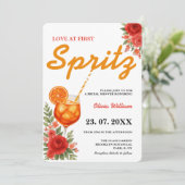 Liefde bij het eerste Spritz Citrus Oranje Vrijgez Kaart (Staand voorkant)