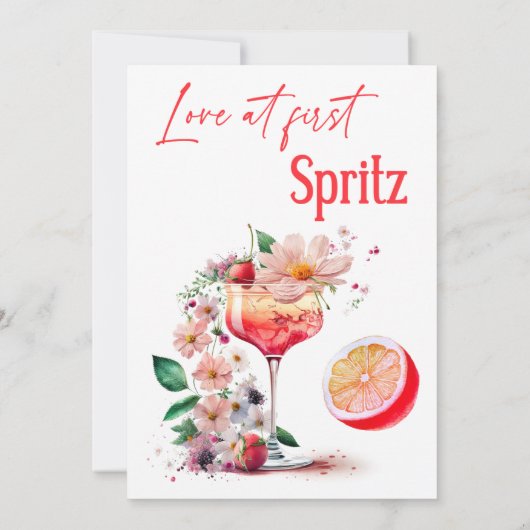 Liefde bij het eerste Spritz Citrus Oranje Vrijgez Kaart (Achterkant)