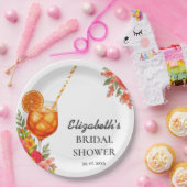 Liefde bij het eerste Spritz Citrus Oranje Vrijgez Papieren Bordje (Feest)