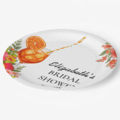 Liefde bij het eerste Spritz Citrus Oranje Vrijgez Papieren Bordje (Gekanteld)