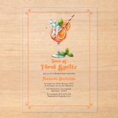 Liefde bij het eerste Vrijgezellenfeest van Spritz Acryl Uitnodigingen (Voorkant)