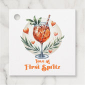 Liefde bij het eerste Vrijgezellenfeest van Spritz Bedankjes Labels (Voorkant)