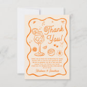 Liefde bij het eerste Vrijgezellenfeest van Spritz Bedankkaart (Voorkant)