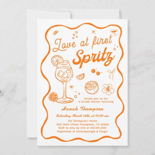 Liefde bij het eerste Vrijgezellenfeest van Spritz Kaart (Voorkant)