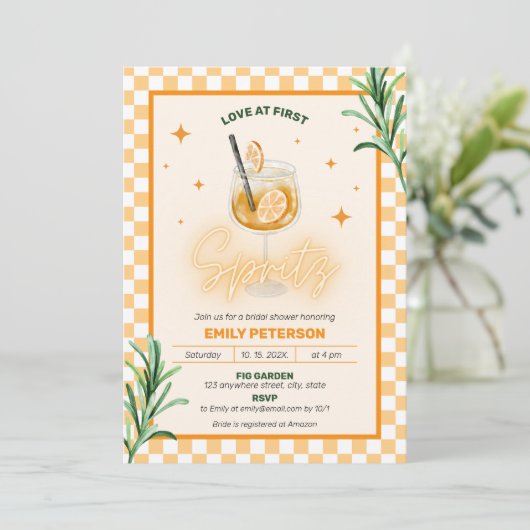 Liefde bij het eerste Vrijgezellenfeest van Spritz Kaart (Staand voorkant)