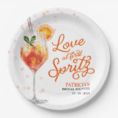 Liefde bij het eerste Vrijgezellenfeest van Spritz Papieren Bordje (Voorkant)