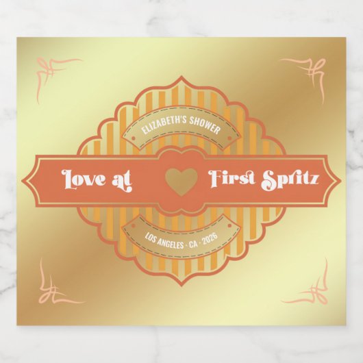 Liefde bij het eerste Vrijgezellenfeest van Spritz Sparkling Wijnetiket (Enkel label)