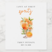 Liefde bij het eerste Vrijgezellenfeest van Spritz Wijn Etiket (Enkel label)