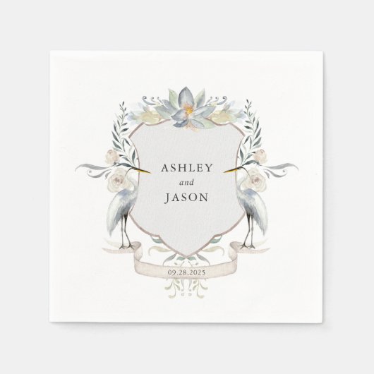 Liefde bij het Meer Bruiloft of Verloving Servet (Voorkant)