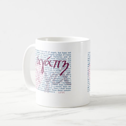 Liefde bijbel Verse over Christelijke Mok (Voorkant links)