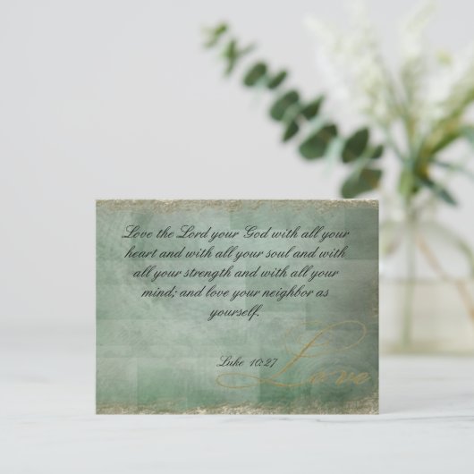 Liefde  Bijbelcitaat Briefkaart (Staand voorkant)