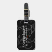 Liefde Bijbelse Verse, zwart/rood Bagagelabel (Voorkant verticaal)