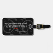 Liefde Bijbelvers, Zwart/Rood Bagagelabel (Voorkant horizontaal)