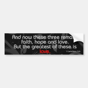 Liefde Bijbelvers, Zwart/Rood Bumpersticker