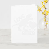 Liefde bijt grappige T Rex Valentijnsdag dinosauru Kaart (Gele Bloem)