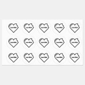 Liefde bijt Stickers Labels (Vel)