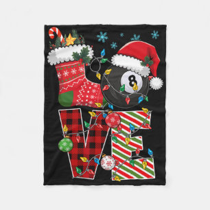Liefde Biljart Kerst Santa Hoed Biljarter Plaid Fleece Deken
