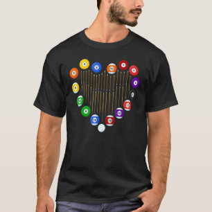Liefde biljart pool biljartbal biljartspeler L T-shirt