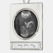 Liefde binnen verzilverd banner ornament (Links)