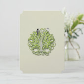 Liefde Bird Green Swirl Tree Weddenschap #2 Kaart (Staand voorkant)