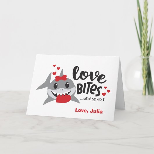 Liefde bites| Dus ik Funny Shark Girl Valentijn Feestdagen Kaart (Voorkant)