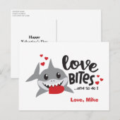 Liefde bites| Dus ik schimmel Shark Boy Valentijn Feestdagenkaart (Voorkant / Achterkant)